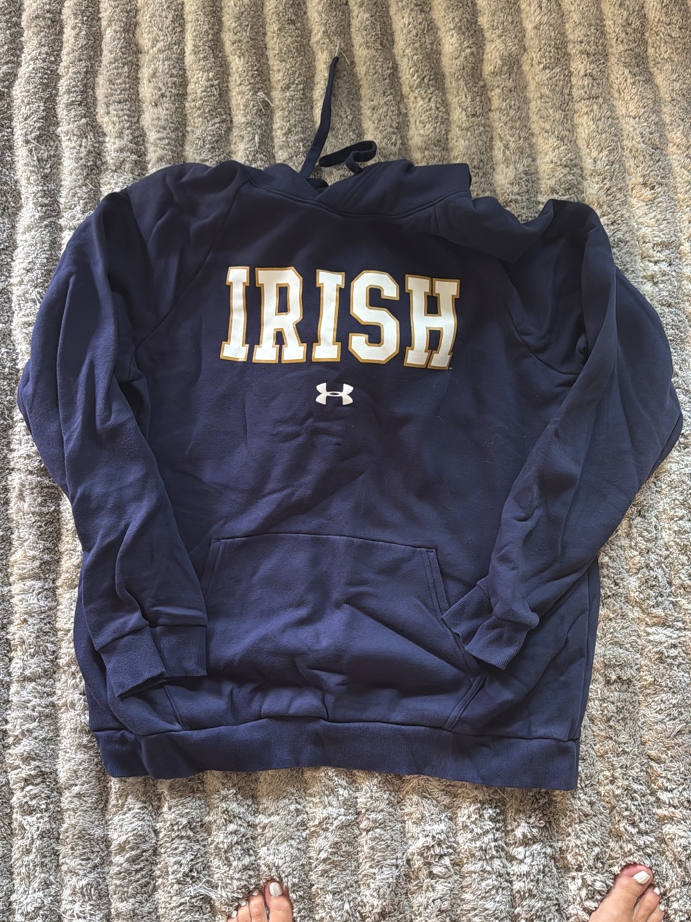 Under Armour Navy Blue IRISH Pullover Hoodie with Gold Trim